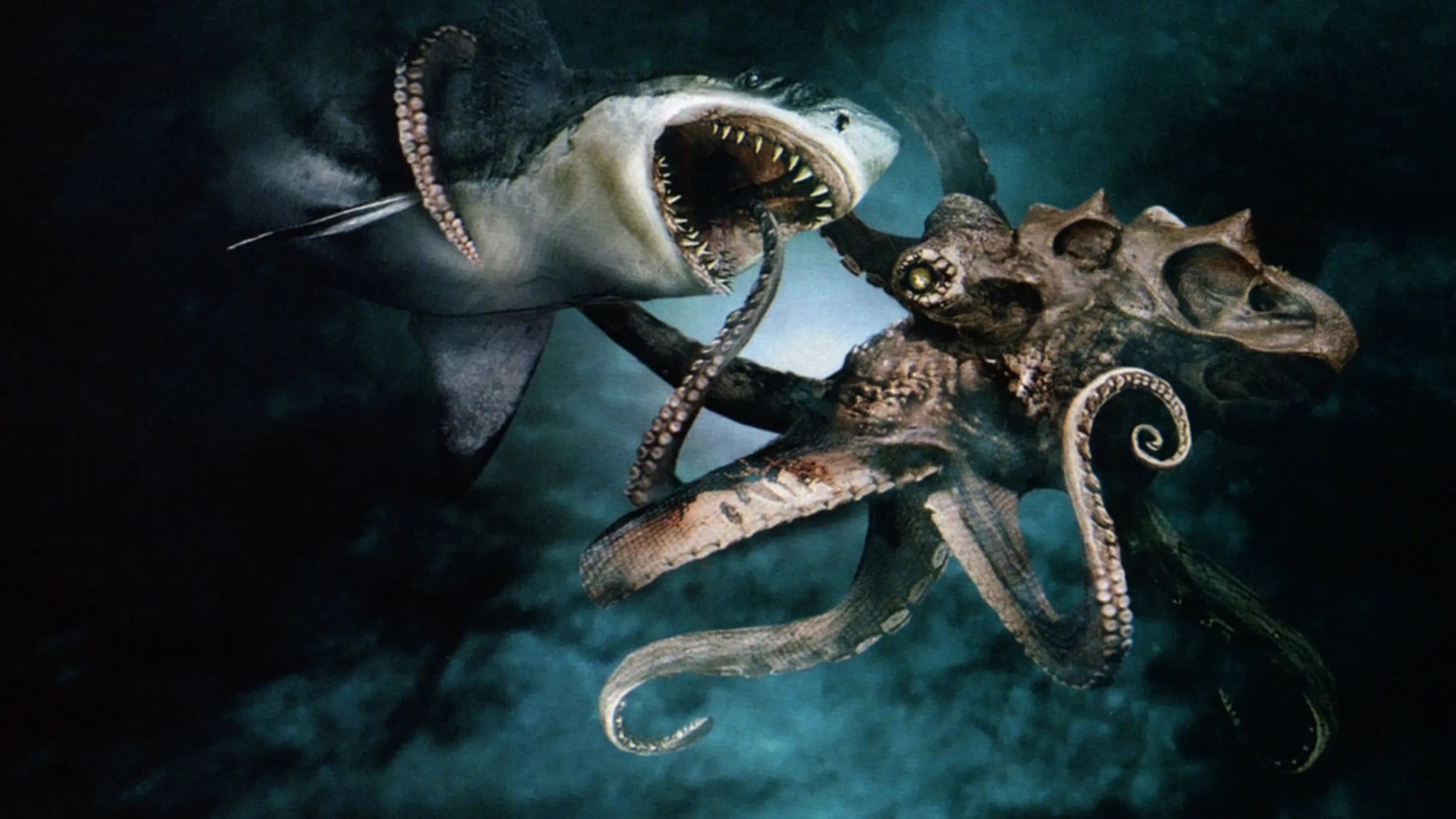 Mega Shark vs. Giant Octopus backdrop